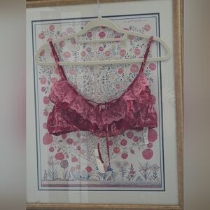 Ruffled Lace Bralette in Rose